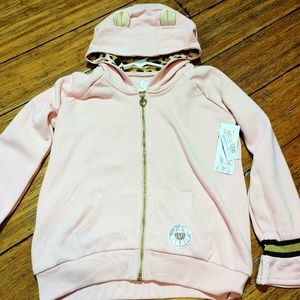 Pink and leopard zip up jacket sz 7